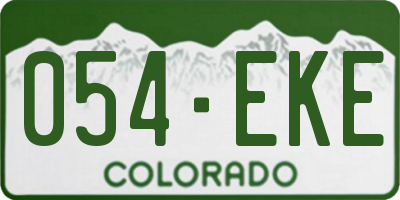 CO license plate 054EKE