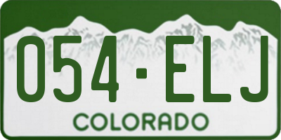 CO license plate 054ELJ
