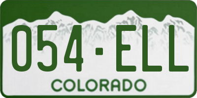 CO license plate 054ELL