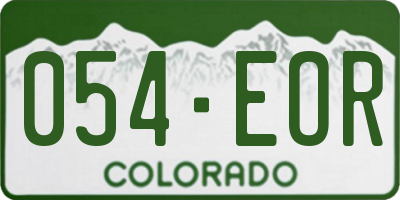 CO license plate 054EOR