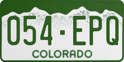 CO license plate 054EPQ