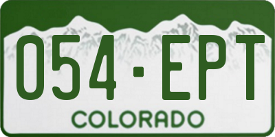 CO license plate 054EPT