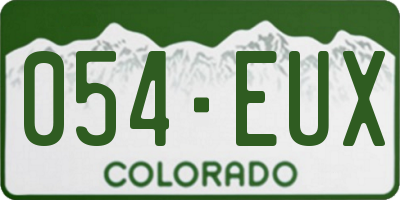CO license plate 054EUX
