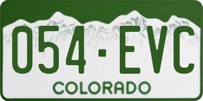 CO license plate 054EVC