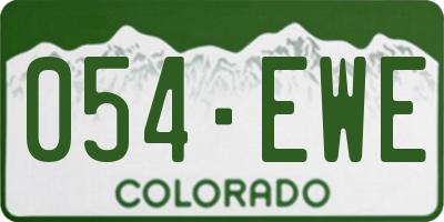 CO license plate 054EWE