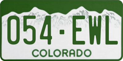 CO license plate 054EWL
