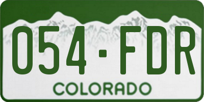 CO license plate 054FDR