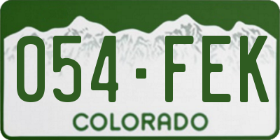 CO license plate 054FEK