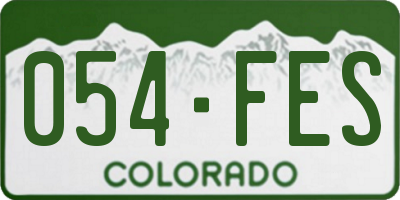 CO license plate 054FES