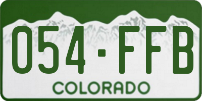 CO license plate 054FFB