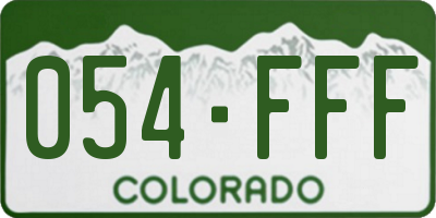 CO license plate 054FFF
