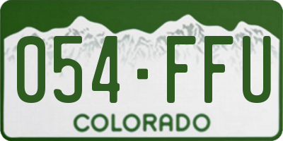CO license plate 054FFU