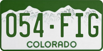 CO license plate 054FIG