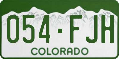 CO license plate 054FJH