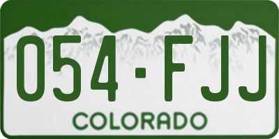 CO license plate 054FJJ