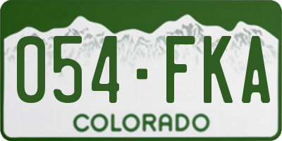 CO license plate 054FKA