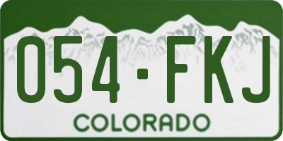 CO license plate 054FKJ