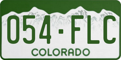 CO license plate 054FLC