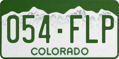 CO license plate 054FLP
