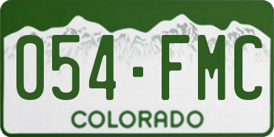 CO license plate 054FMC