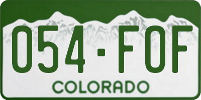 CO license plate 054FOF