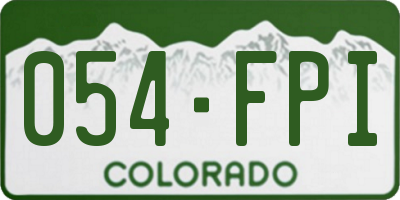 CO license plate 054FPI