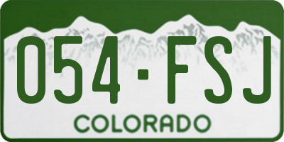 CO license plate 054FSJ