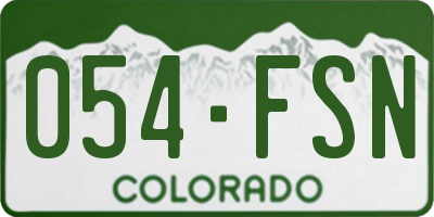 CO license plate 054FSN