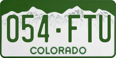 CO license plate 054FTU