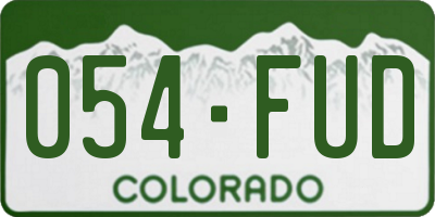 CO license plate 054FUD
