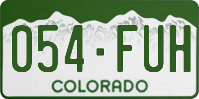 CO license plate 054FUH