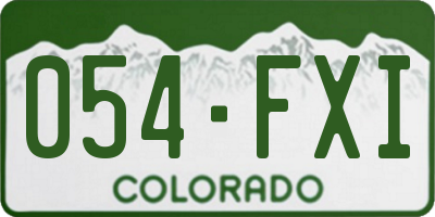 CO license plate 054FXI