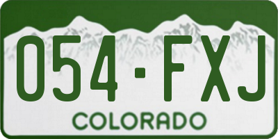 CO license plate 054FXJ