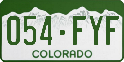 CO license plate 054FYF