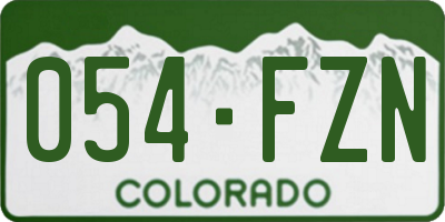 CO license plate 054FZN