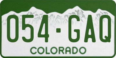 CO license plate 054GAQ