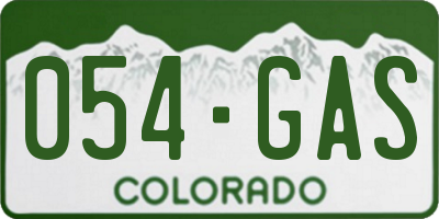 CO license plate 054GAS