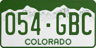 CO license plate 054GBC