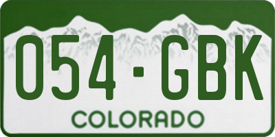 CO license plate 054GBK