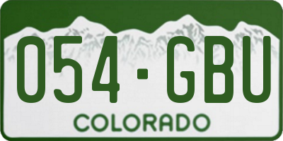 CO license plate 054GBU