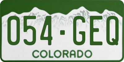 CO license plate 054GEQ