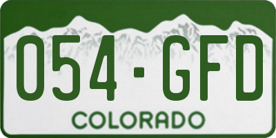 CO license plate 054GFD