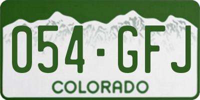 CO license plate 054GFJ