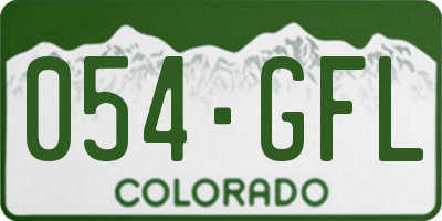 CO license plate 054GFL