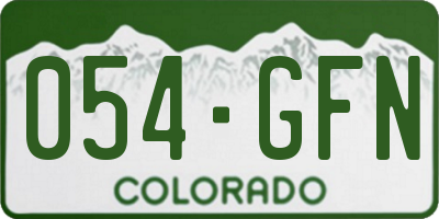 CO license plate 054GFN