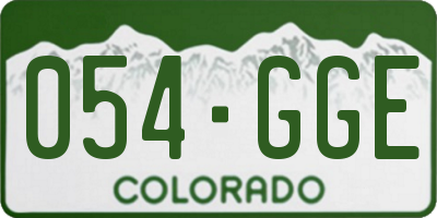 CO license plate 054GGE