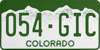 CO license plate 054GIC
