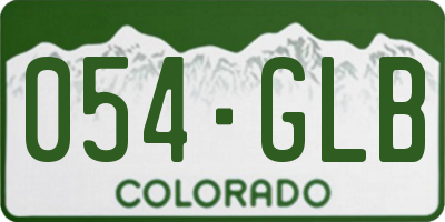 CO license plate 054GLB