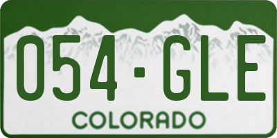 CO license plate 054GLE
