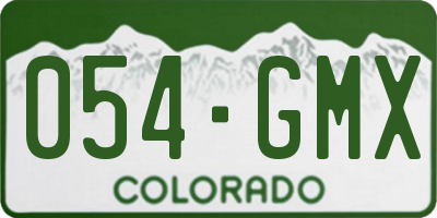 CO license plate 054GMX
